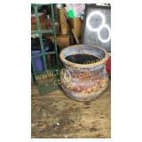 Large red pottery planter 21in across