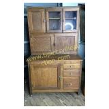 Oak Hoosier style cabinet 39x66h
