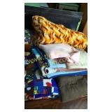 Stack of fleece throws and Afghan