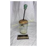 Vintage blue wood handle chopper jar
