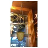 Small brushed Mccoy hanging planter