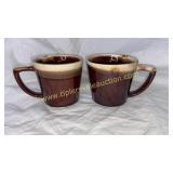 Pair of mccoy brown drip mugs