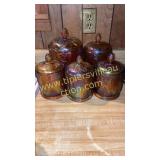 Carnival grape pattern canisters have chips