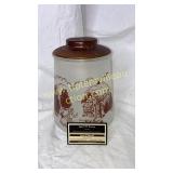 Glass gingerbread cookie jar- lid has been