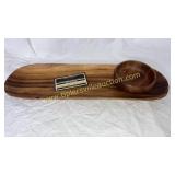 Wooden baguette and oil bowls