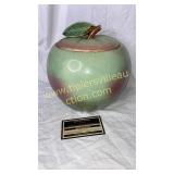 Old green apple cookie jar