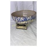 Blue sponge ware stone ware bowl