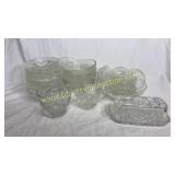 Starburst berry bowls, custard cups, cream and