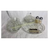 Starburst platter, candy dish, shakers and