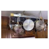 Stainless Cookware, pot rack and lids
