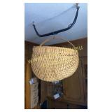 Hand woven split oak egg basket with hanger