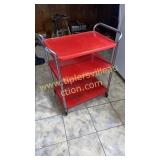 Vintage red and chrome kitchen cart