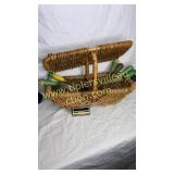 Vintage wood handle utensils in basket