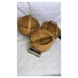 3 hand woven split oak egg baskets