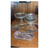 Group of sterling overlay dishes- compote, cake