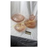 Matching dessert plates and candy dish with 2 odd