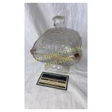 Clear and gold acorn pattern candy dish