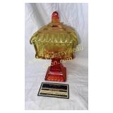 Amberina square candy stand