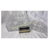 Quality crystal square bowl and sugar packet bowl