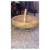 Large hand woven split oak basket