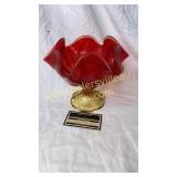 Amberina Viking glass stand