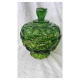 Green moon and star candy dish chip on lid