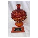 Small amberina moon and star candy stand