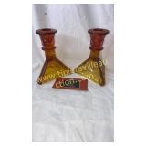 Amberina candle stands