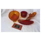 4pcs amberina daisy and button