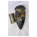 Pottery Asian scene wall pocket