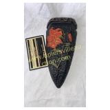 Black red flower wall pocket