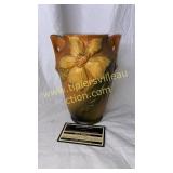 Roseville clematis brown double handle vase 105-7