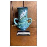 Roseville green freesia vase 118-6 chip on bottom