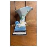 Roseville clematis blue horn vase