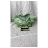 Unmarked Green vintage weller console bowl has