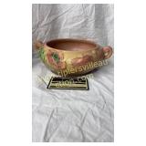Roseville pink peony bowl 336-5