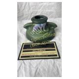 Roseville green freesia candle holder
