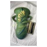 Contemporary Roseville wall pocket green freesia