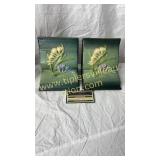 Roseville green freesia bookends