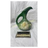 Roseville green peony pitcher 7-6