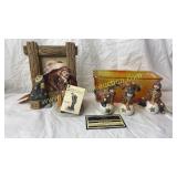 Emmett Kelly clowns and frame leg of one smaller