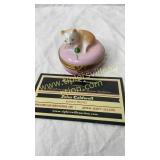 Limoges tiny cat trinket box