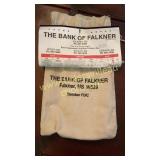 Bank of falkner money bag and calendar