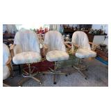Upholstered rolling swivel bar stools sold 3x the
