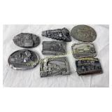 8 railroad belt buckles
