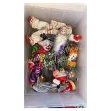 Tote of clown dolls