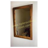 Small oak wall mirror