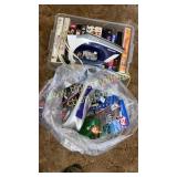 Iron, VHS and bag of beanie babies