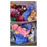 2 totes of beanie babies and Ty stuffed animals
