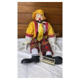 Porcelain clown doll in Emmett kelly style
